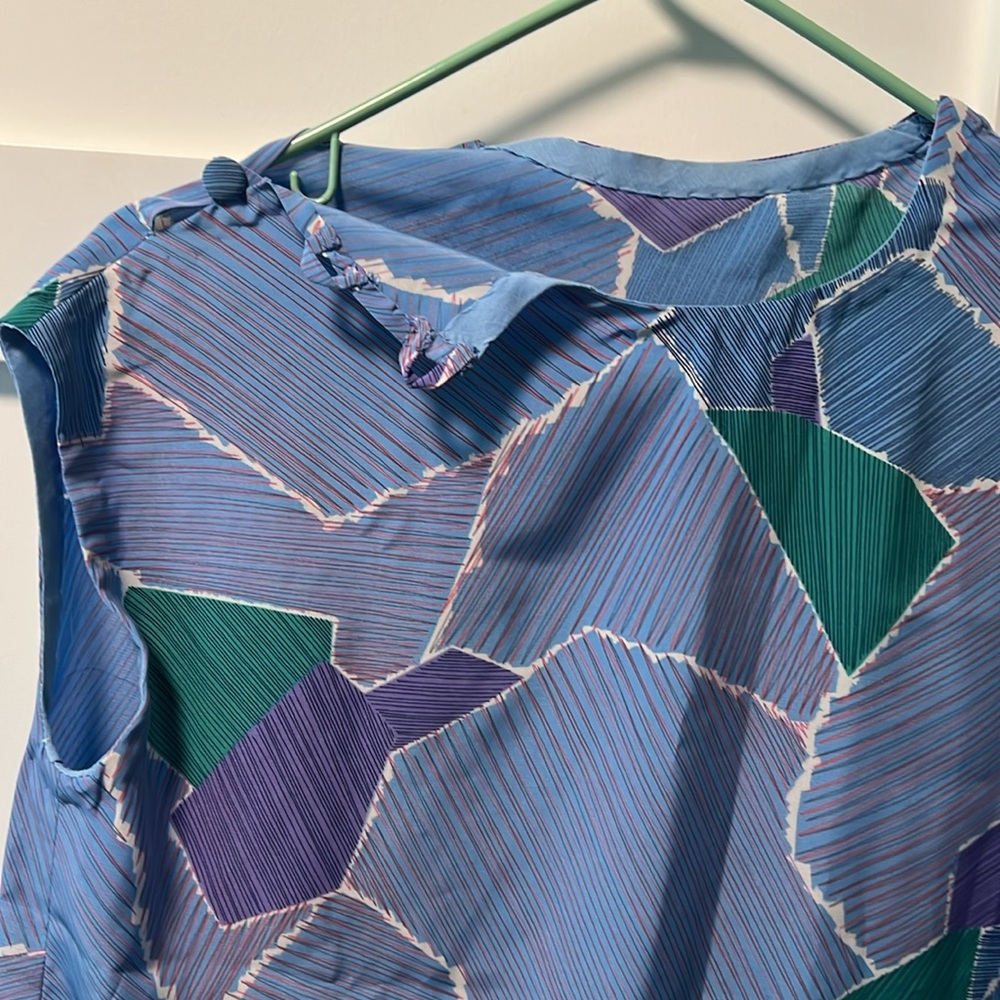 Handmade Vintage Geo Print Boxy Blouse